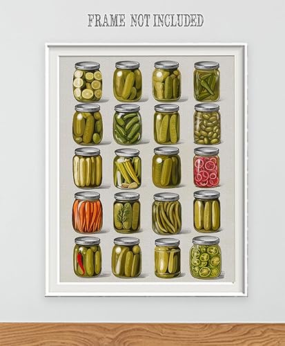 Miniatura 6 de Impresión artística de verduras en escabeche, decoración retro de cocina de 18 x 24 pulgadas, póster sin marco para cocina, comedor, restaurante y