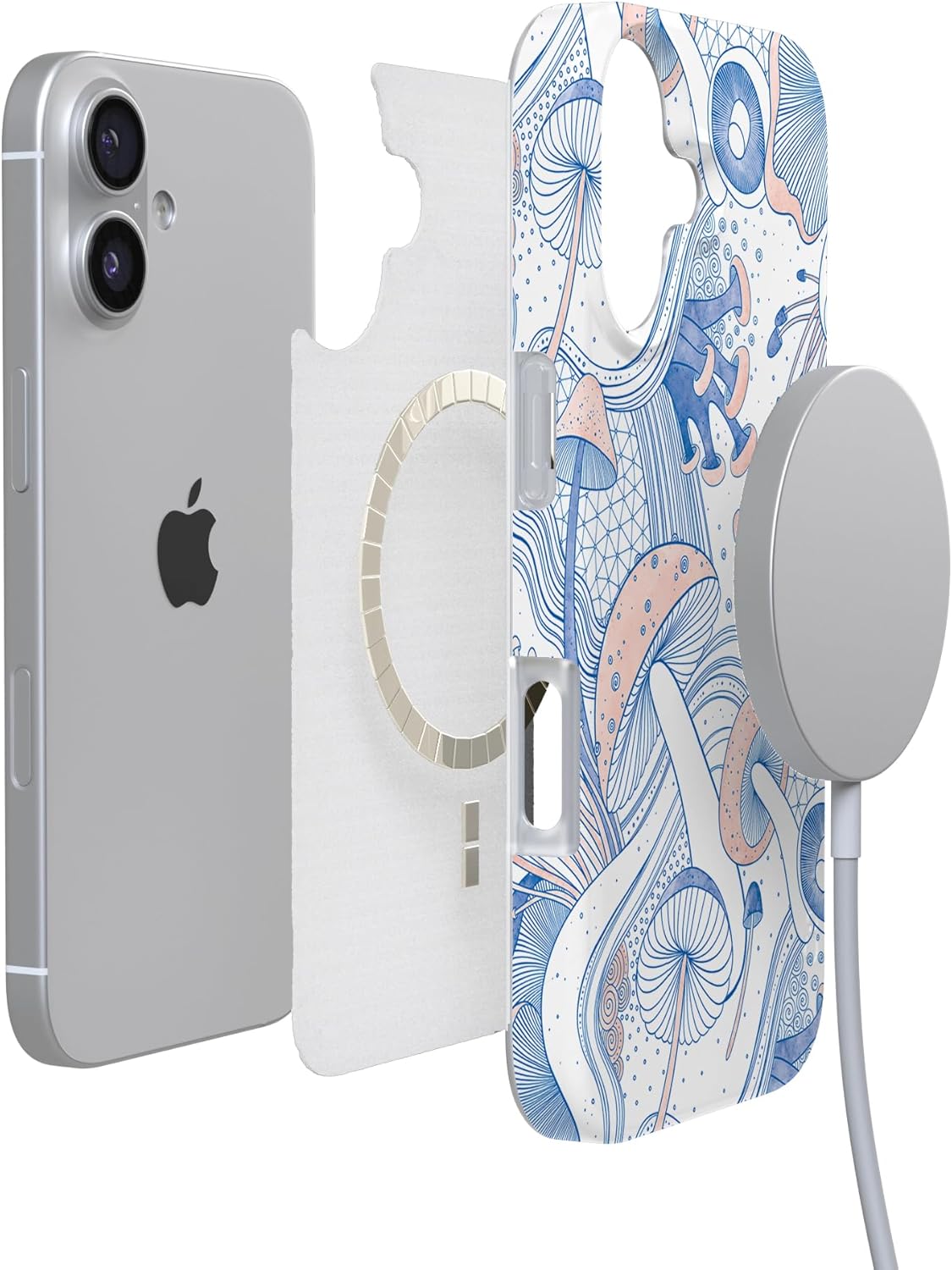 Casely iPhone 17 Case | The Fun Guy | Enchanted Forest Mushroom Floral | Compatible with MagSafe | Classic Ultra Slim Design