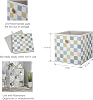 Cubo de almacenamiento de tela plegable a cuadros coloridos, con ojal metálico dorado, plegable, cesta organizadora para hogar, clóset, recámara 3