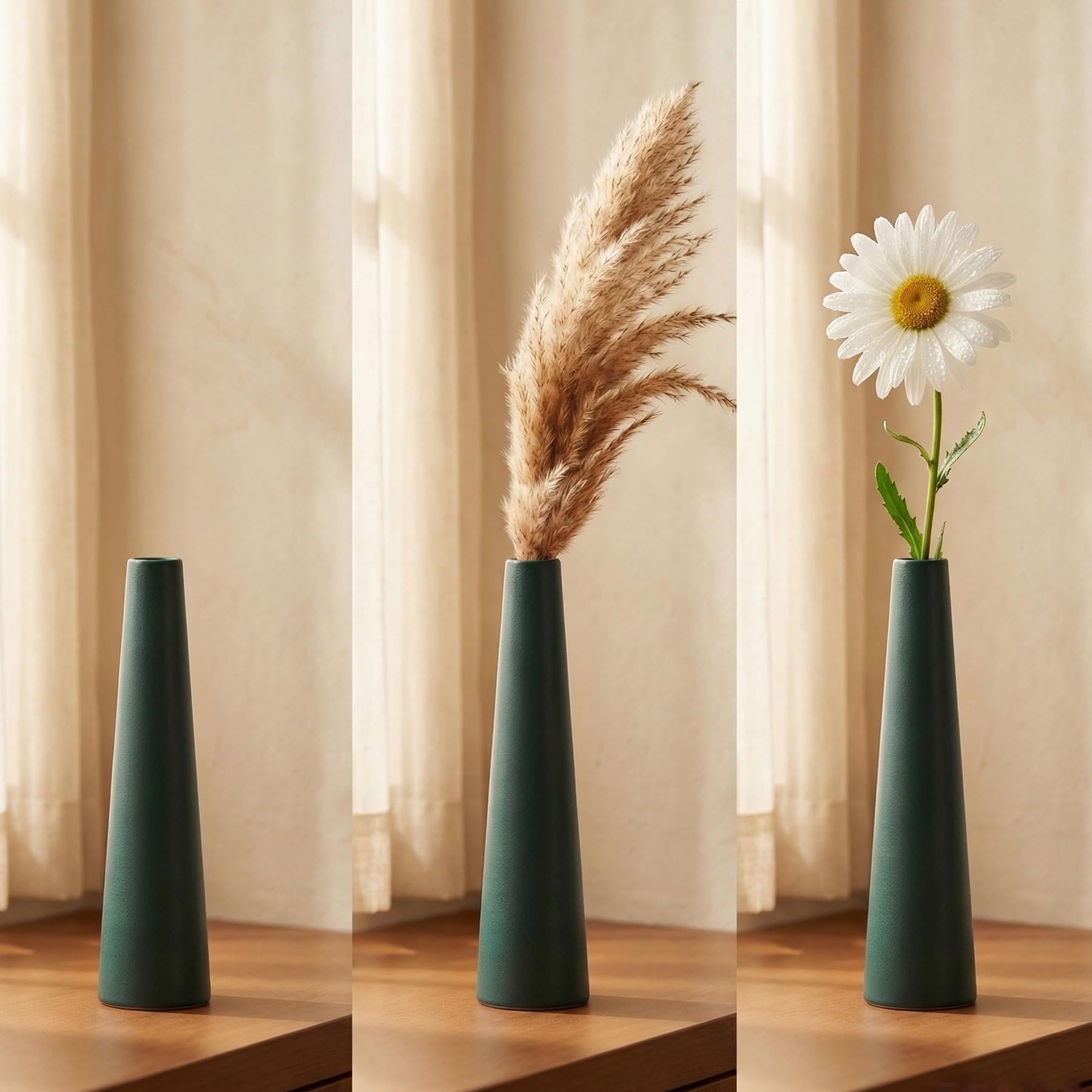 Vaso In Ceramica Beige Alto 22cm: Minimalista E Chic Per Un Solo Fiore