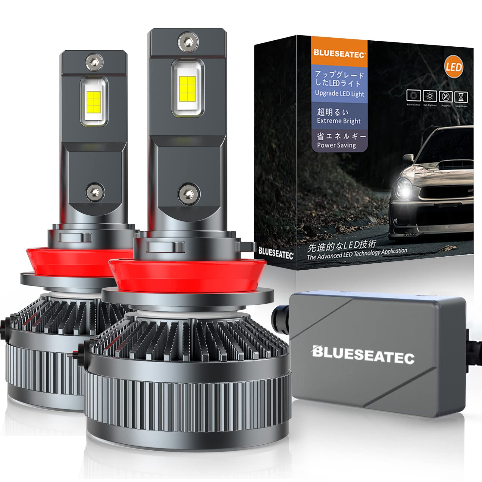 BLUESEATEC【トラック対応可】H8 H11 H16 LEDヘッドライト 130W 爆光 フォグランプ 車検対応 13000LM ラジオ対策済 6000k 9-60V LED化 LEDバルブ 2個入り