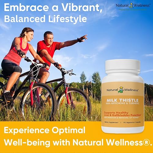 Miniatura 3 de Natural Wellness Cardo mariano con alcachofa y cúrcuma - Suplemento avanzado de apoyo hepático para desintoxicación, regeneración y protección