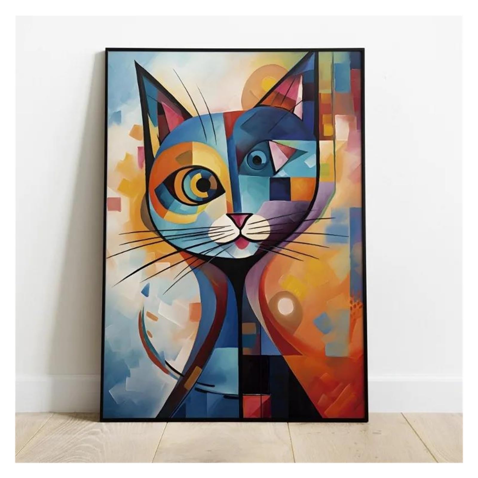 Affiches et impressions d'animaux drôles d'artiste chat pour toile art mural décoration salon J