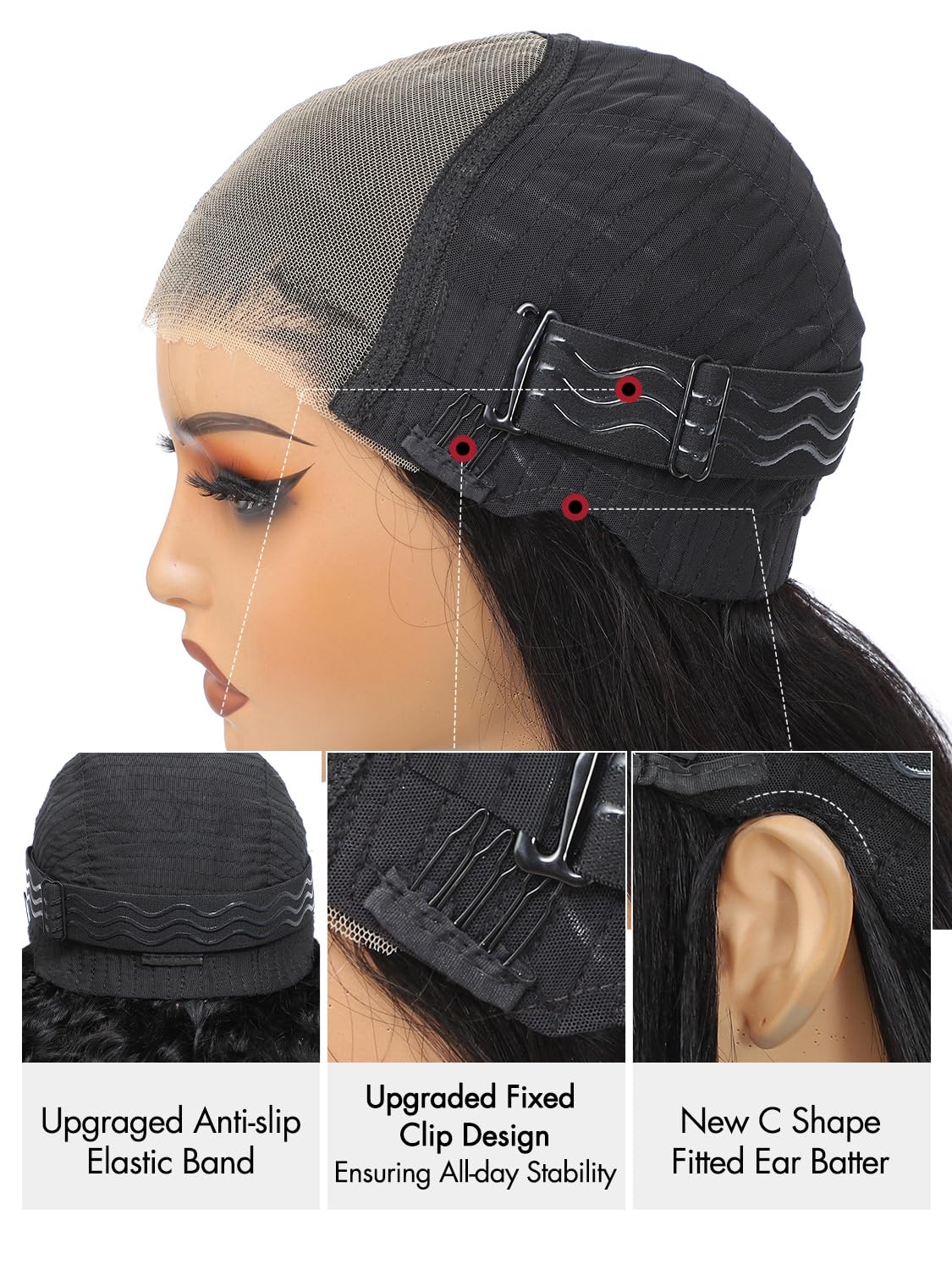 Beluck Deep Wave 9X6 Max Part Glueless Wigs Human Hair Pre Plucked Pre Cut,250% Density Curly Ready To Wear HD Lace Front Wigs Human Hair For Black Women Beginner Friendly Natural Black 18 Inch