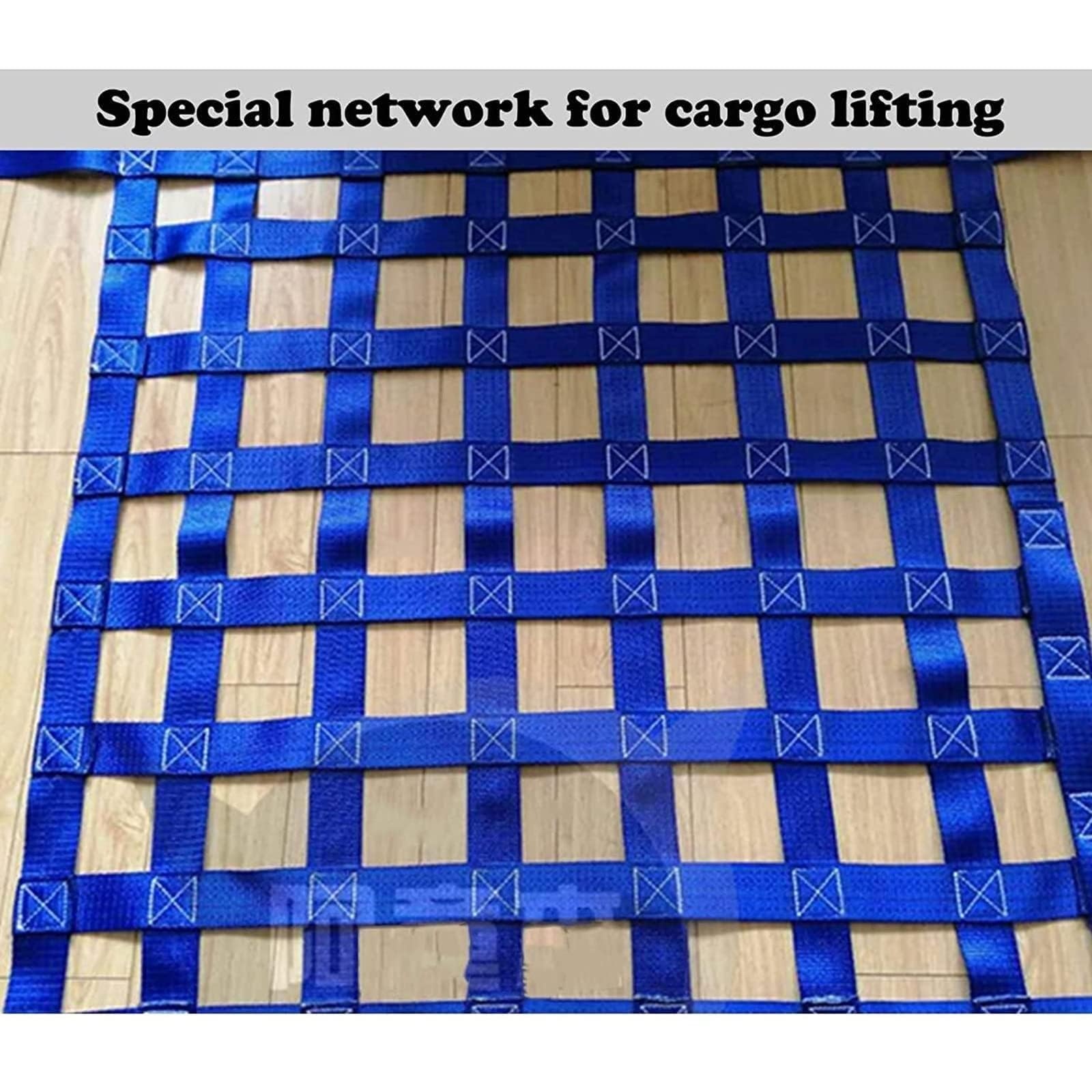 Rete Di Sollevamento In Corda Resistente Agli Strappi, Rete Di Sollevamento In Poliestere A Fasce Piatte, Reti Per Carico Su Pallet, Reti Di Sollevamento Per Cantieri(2 X 2m/Mesh 15cm/Load 2.5t)
