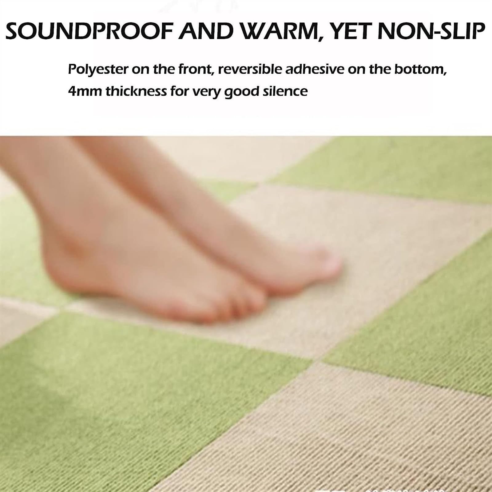dalles de moquette, Dalles de moquette faciles à installer(Green,6pcs12*12in)