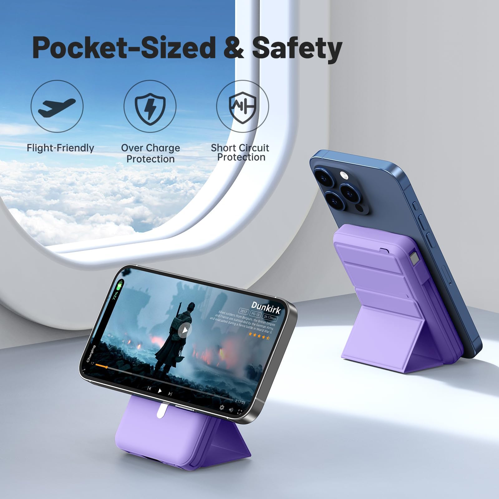 Azmuth Power Bank, per Magsafe Powerbank iPhone 10000mAh, Caricatore Portatile Magnetico Wireless Ricarica Rapida con Display LED Batteria Esterna per iPhone 17/16/15/14/13/12/Pro/Pro Max