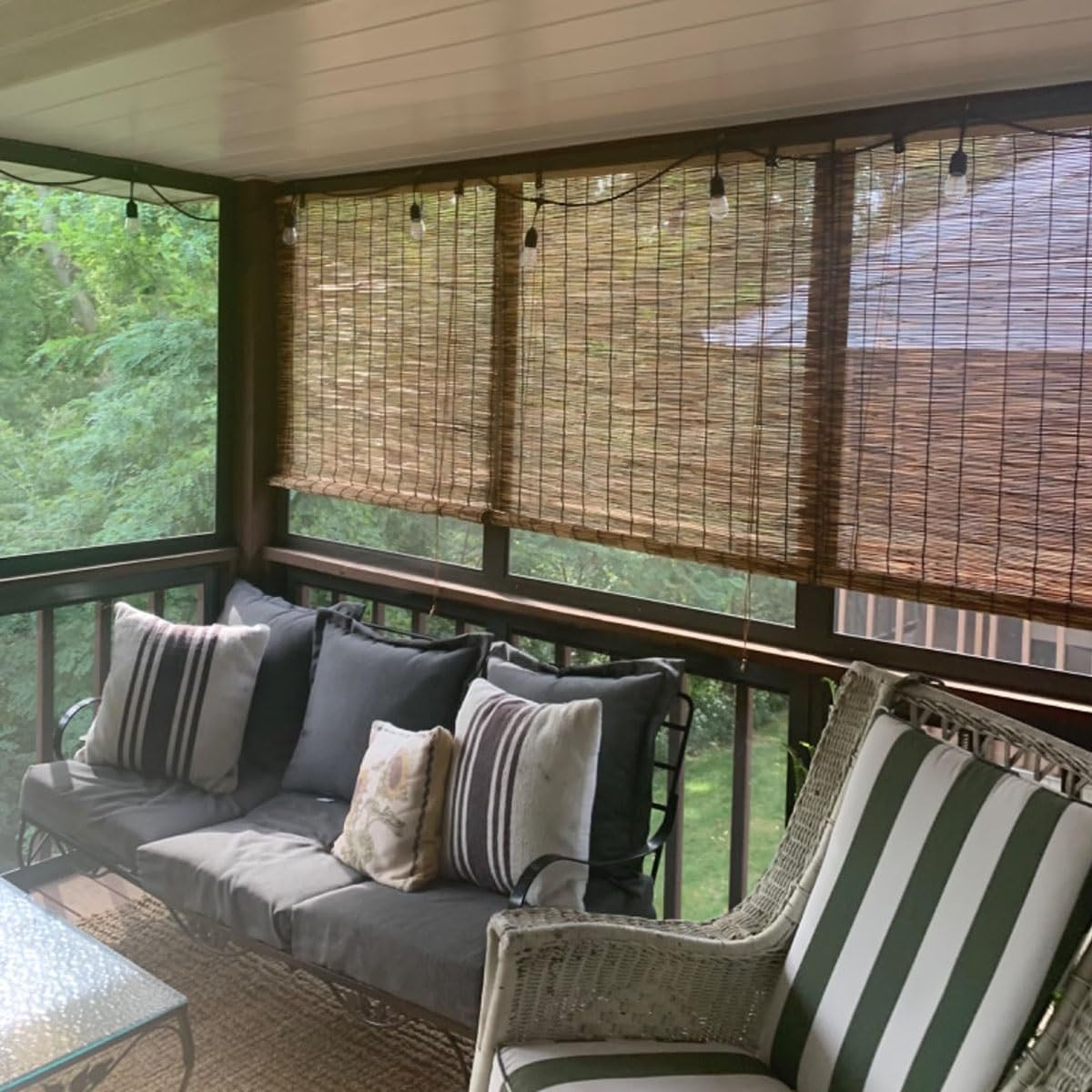Stores enroulables en bambou naturel pour extérieur, porche, terrasse et intérieur, sans fil, rideaux romains en bambou de 40 à 160 cm (130 x 250 cm)