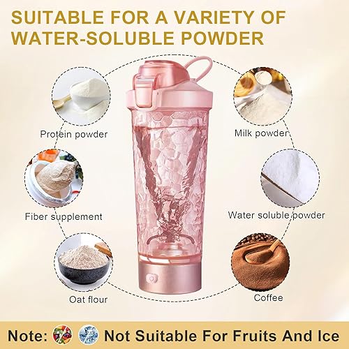 Miniatura 3 de Botella mezcladora eléctrica de proteínas, botella mezcladora eléctrica de proteínas, 24 onzas, mezcladora, mezcladora, recargable, sin BPA, Tritan
