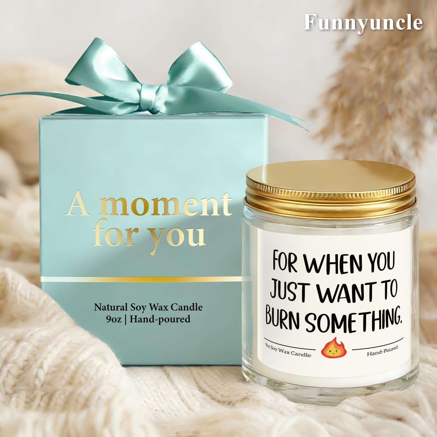 Funnyuncle Gag Gifts for Women, Funny Candle for Mom, Friend, Bestie, Coworker,9oz Lavender Scented Soy Wax, Mother's Day Birthday Christmas Valentine Day Office Gift for Her Wife Girlfriend