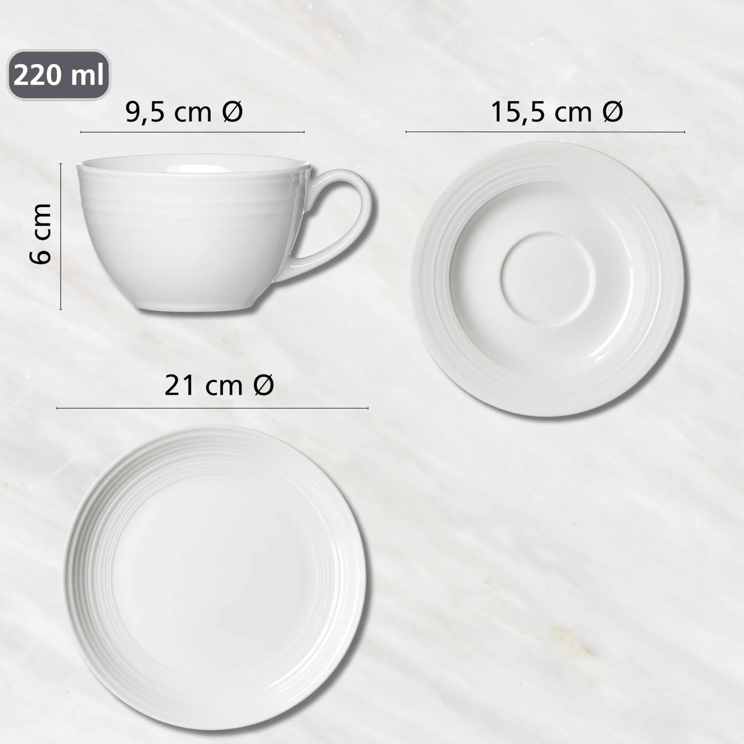 Ritzenhoff & Breker Kaffeeservice Levi | 18-teilig | Spülmaschinen- und mikrowellengeeignet