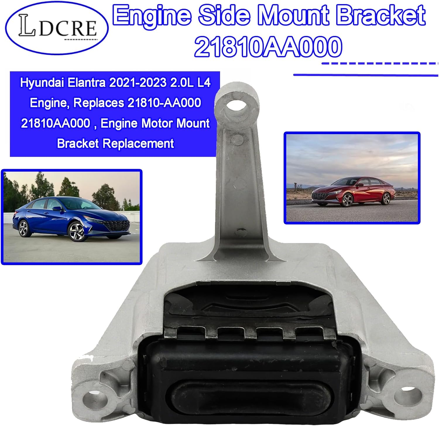 Engine Side Mount Bracket 21810AA000 Compatible with Hyundai Elantra 2021-2023 2.0L L4 Engine, Replaces 21810-AA000 21810AA000 , Engine Motor Mount Bracket Replacement