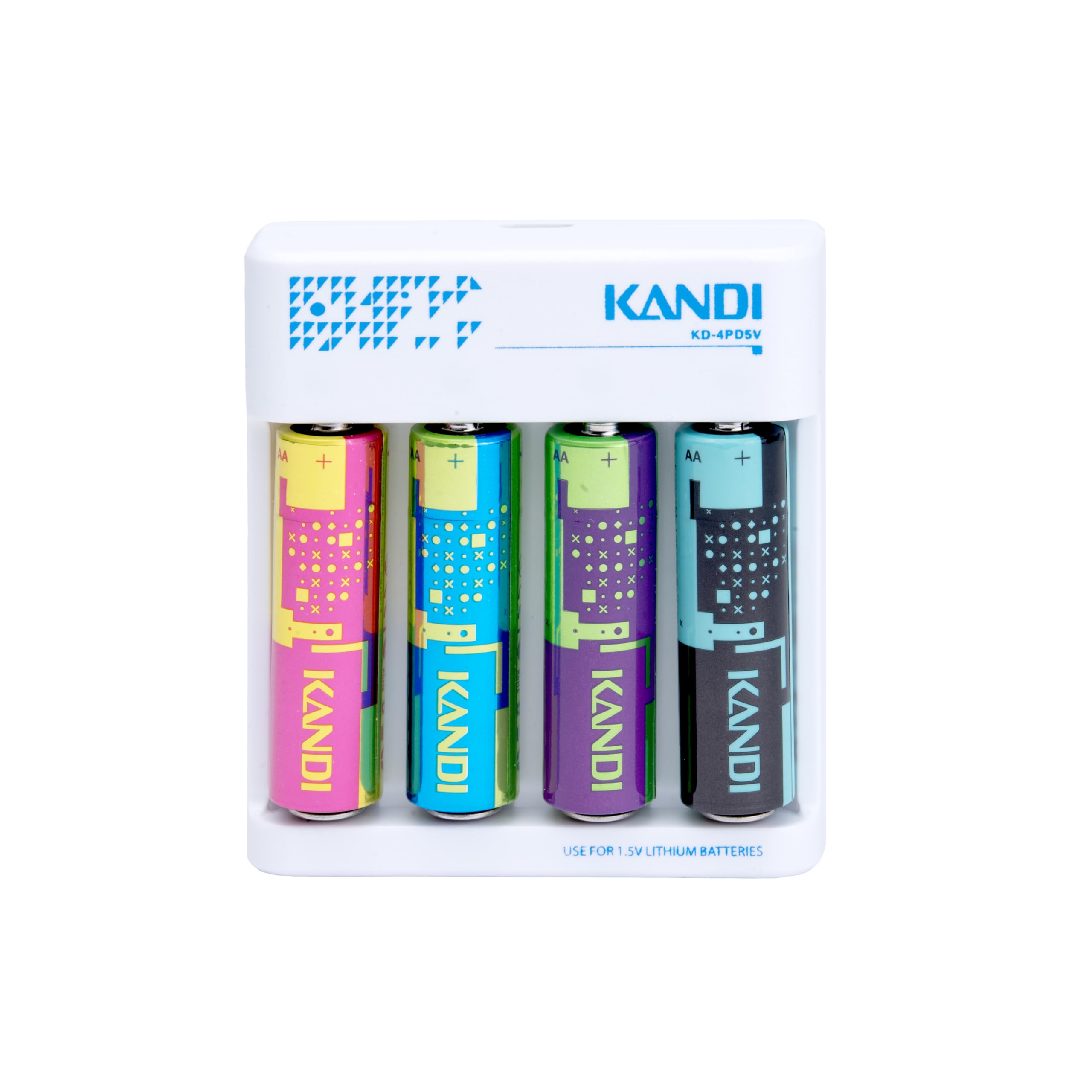 Kandi USB Battery Charger - 4 Bay, AA & AAA, Charging Indicator, Compact