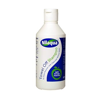 Nilaqua towel off shampoo, White, 6.76 Fl Ounce