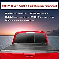 Vista 2 de Cubierta Tonneau Rígida Tri-Fold de FRP de 6'1" para Caja de Camión Nissan Frontier 2005-2026 Compatible con Sistema de Rieles Utilitarios