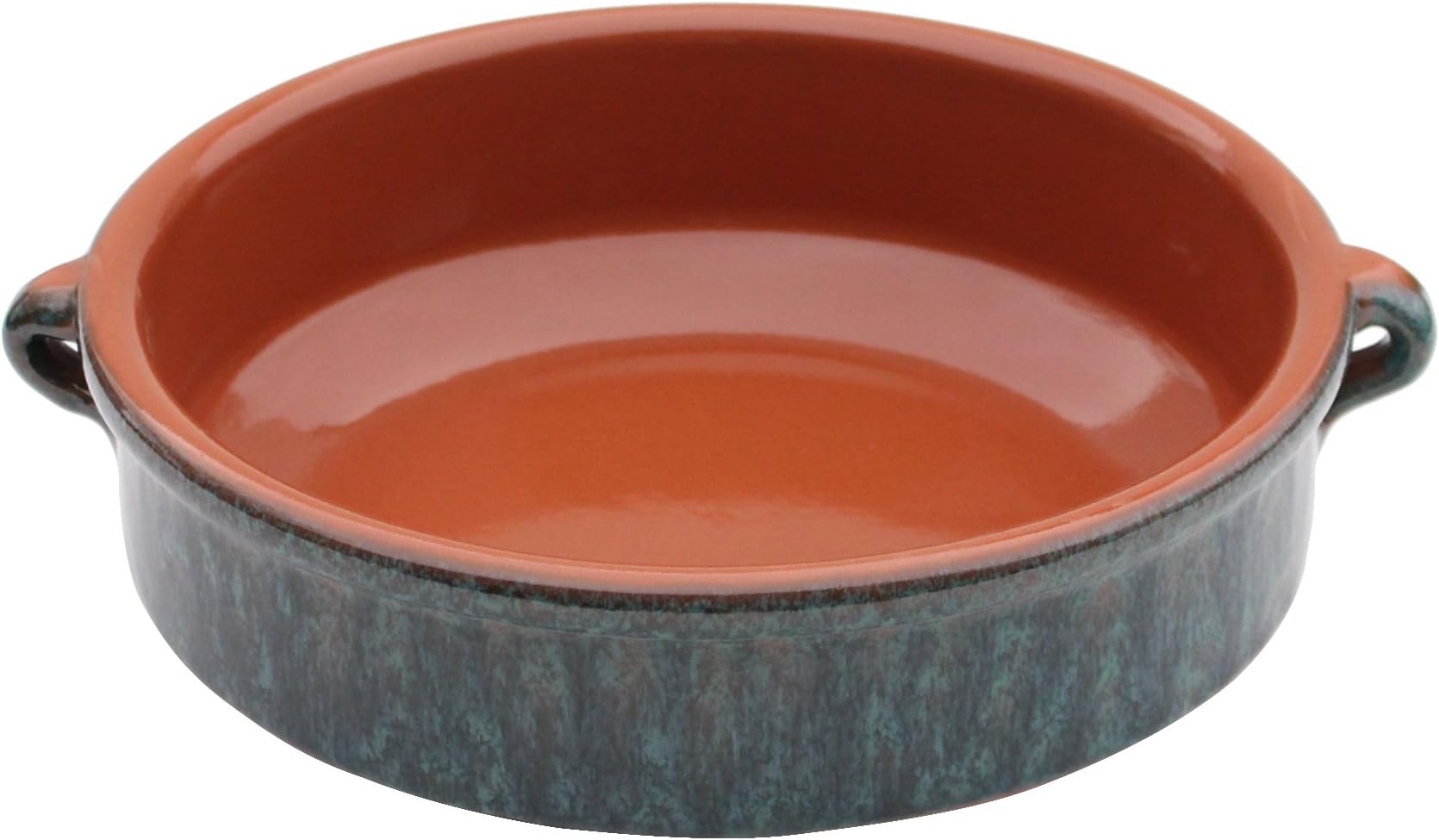 Amazing Cookware 20cm Terracotta Round Dish in 'Peacock Green