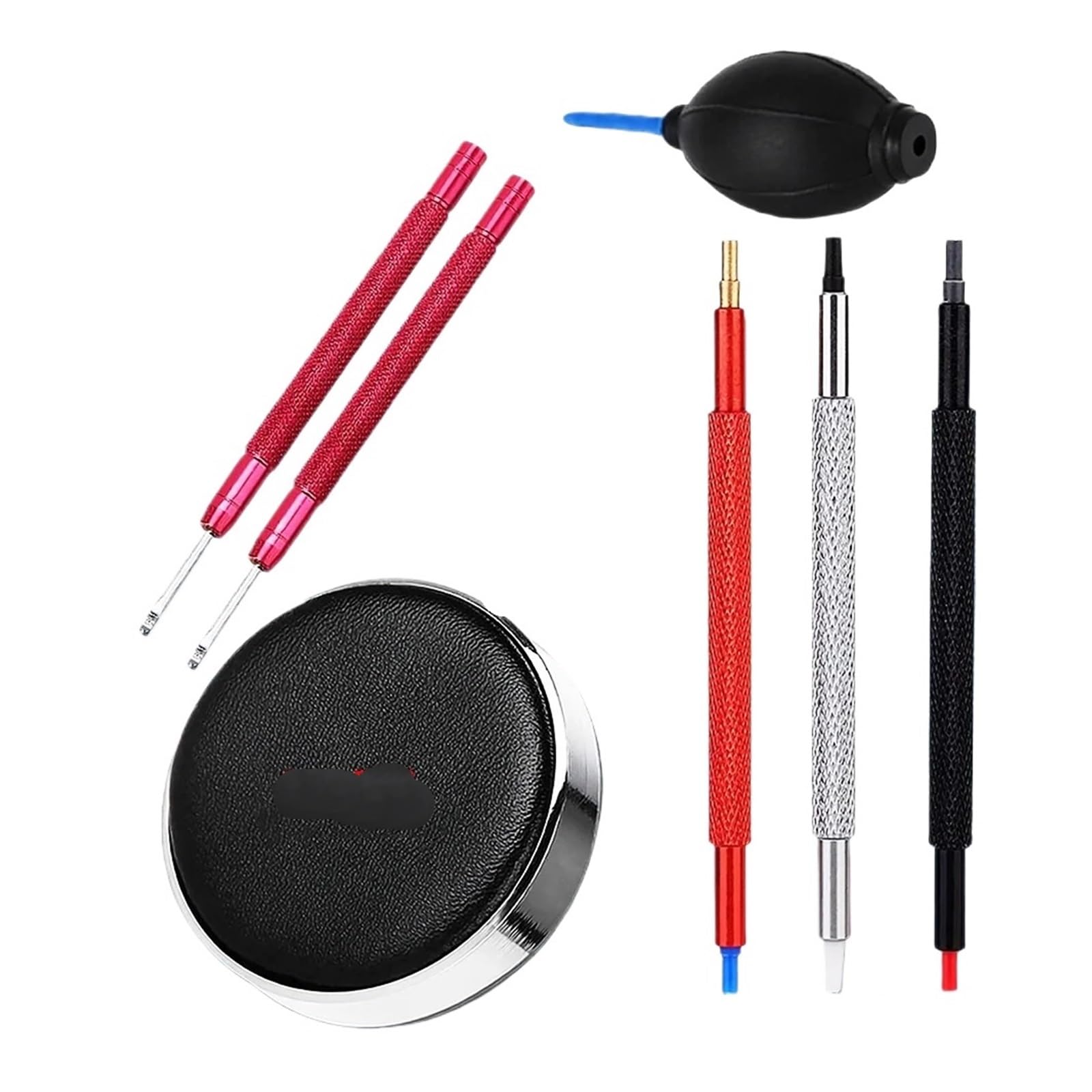 Generico Kit di riparazione for orologi, soffiatore in gomma e cuscinetti antipolvere, penna ad ago, spazzola for la pulizia, tuta, attrezzi, kit manutenzione