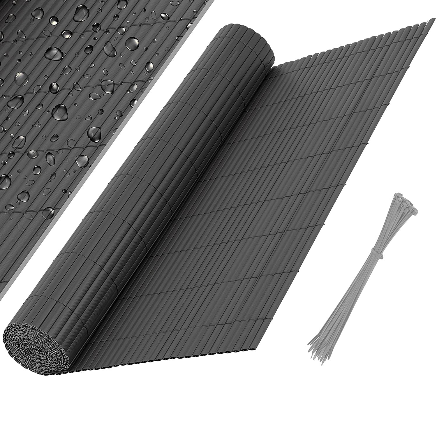 KESSER Pare-Vue PVC Clôture Revêtement Balcon Paravent Lames renforcées résistantes intempéries 80 x 300 cm