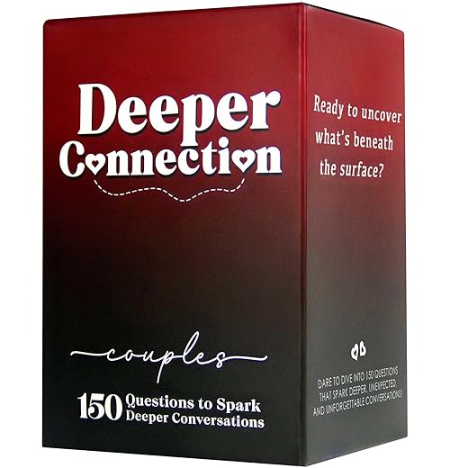 Deeper Connection, Couples Games with 150 Deep Questions to Build Intimate Connection & Trust, Relationship Couples Game for Date Nights, Valentine’s Day Gift for Him & Her