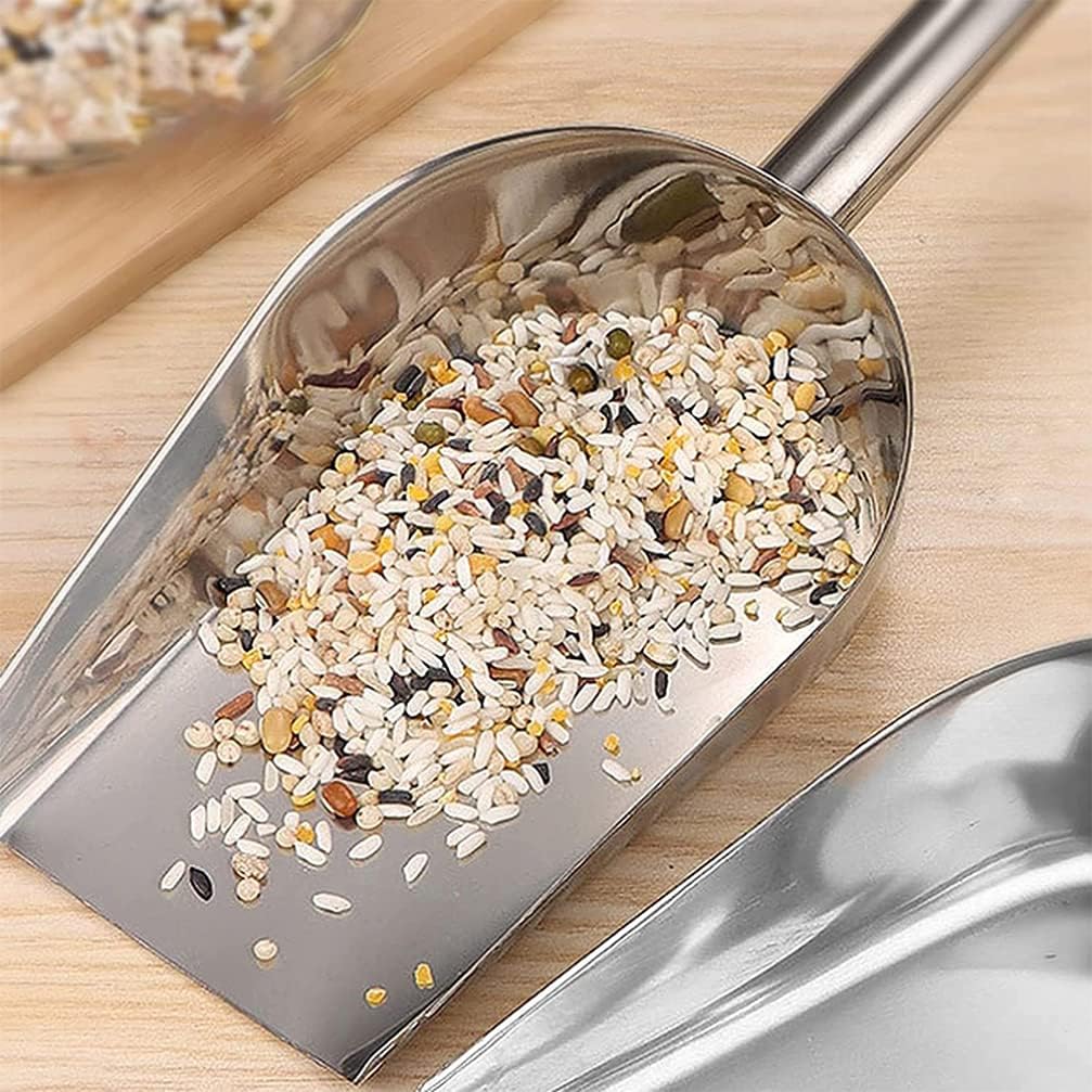 Stainless Steel Food Scoop with Flat Base, One Piece Molding image 3