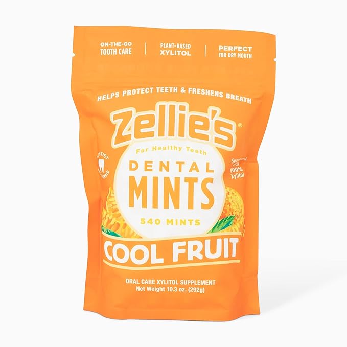 Zellie's 100 Xylitol Sugar Free Cool Fruit Mints Breath