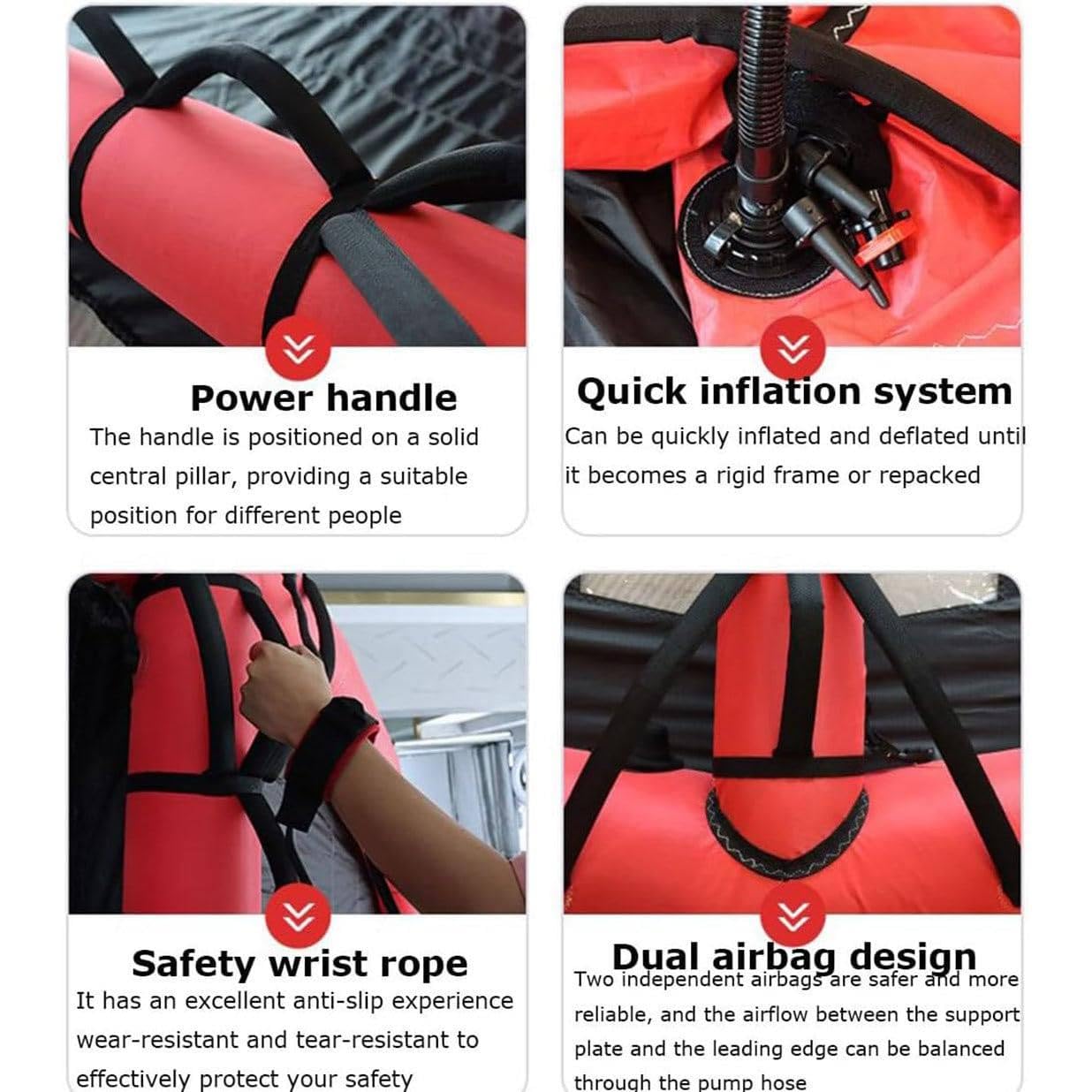 Aufblasbares Hydrofoil Board mit Handsegel und Kitesurfflügel für Wassersport und Kiteboarding