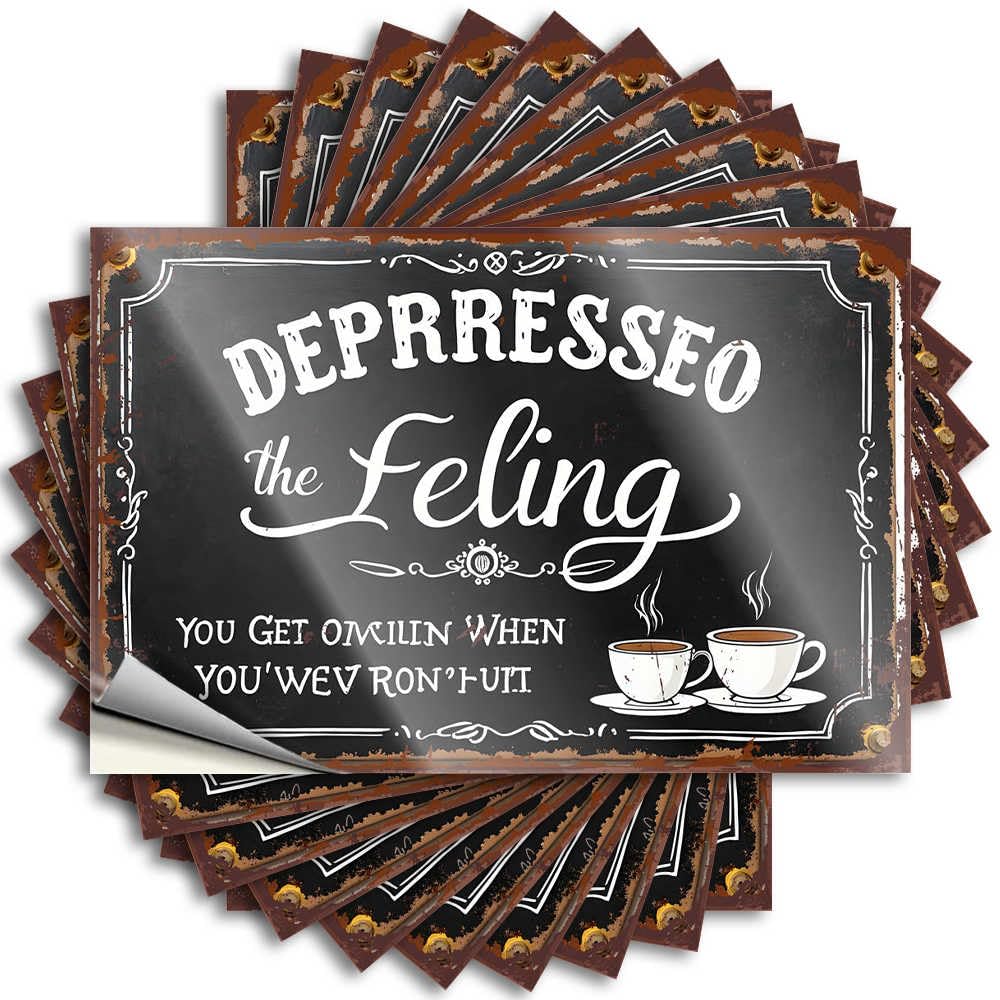Tattoos Bumper Positive Depresso: The Feeling You Get When You're Not Fussing for Stone - Basement Decor Easy Peel Removable(6X9CM)