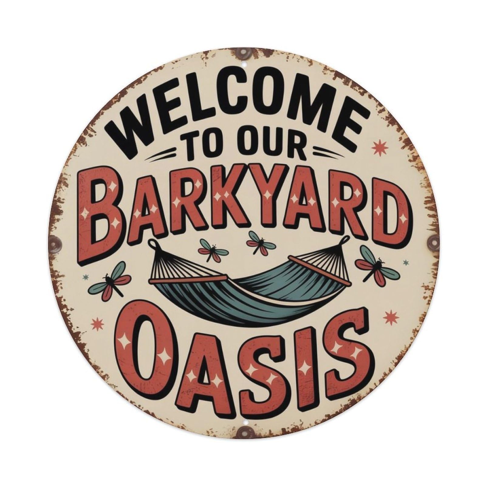 Backyard Oasis Metal Tin Sign Plaque