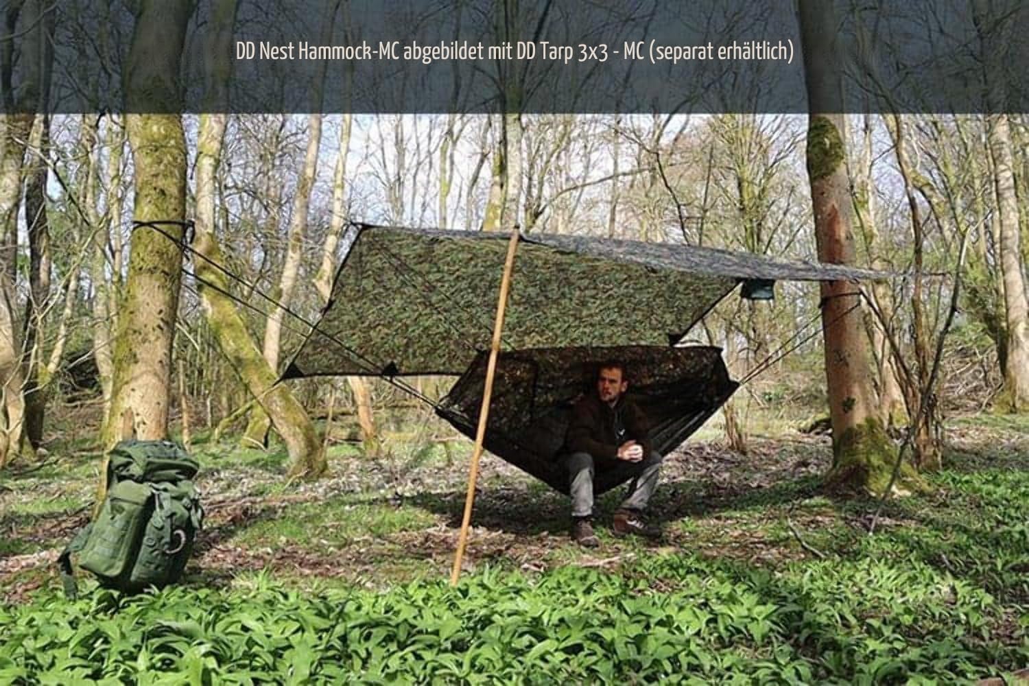 DD Hammocks Nest Hängematte - MC: Vollständig getarnte Camping-Hängematte für Stealth-Camping, Rucksackreisen und Wanderabenteuer