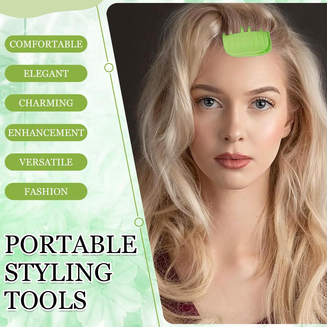 2 Pezzi Clip del Volume della Radice - Clip della Radice del Volume 'Arricciatura, Bigodino per Capelli con Volume Naturale, Fermaglio per Capelli senza Traccia, Fermaglio per Radice (Verde)
