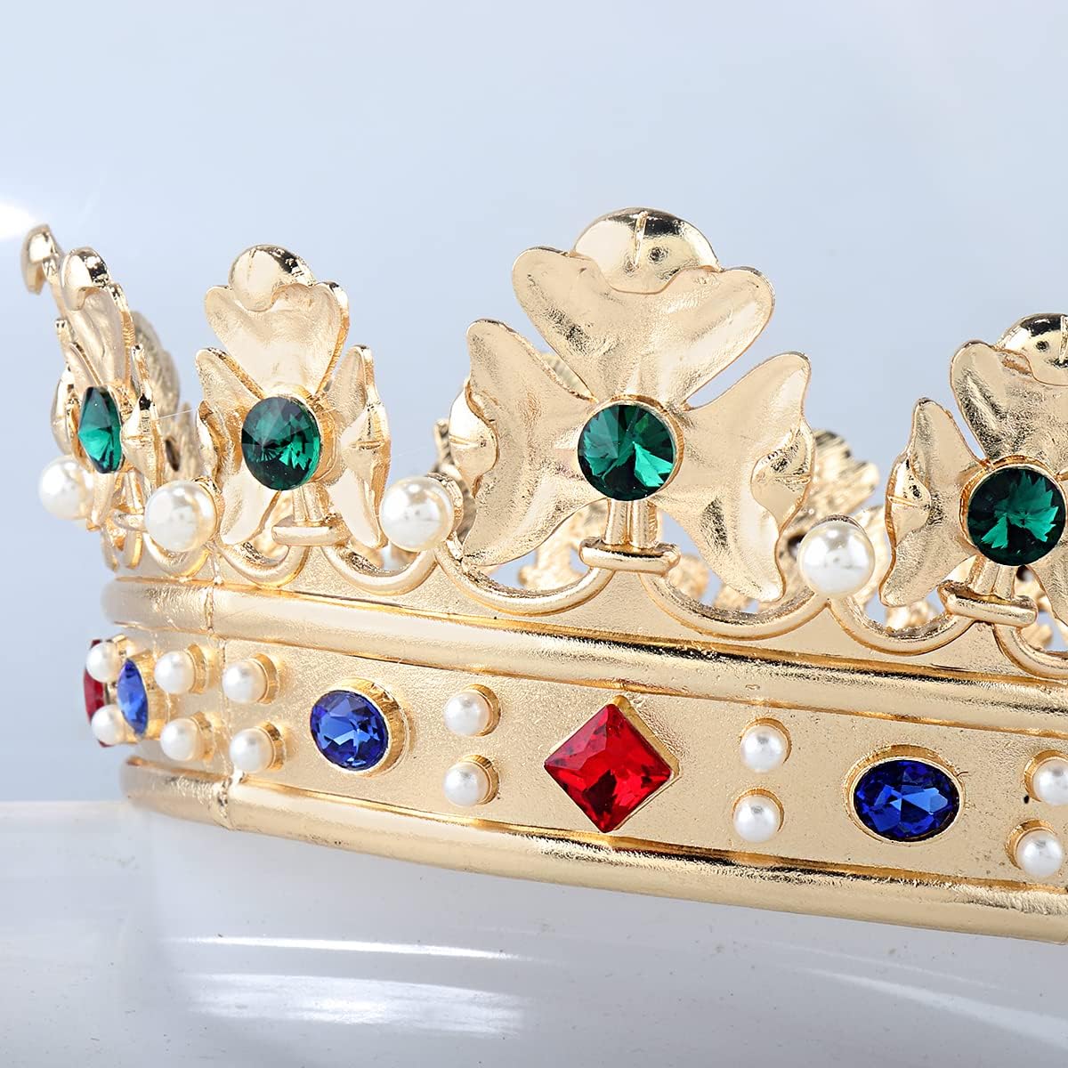 Baroque Royal Crown Men's Metal Prince Hair Crown Full Circle Birthday Party Hair Accessories For Halloween Costume Party Prom Pageant