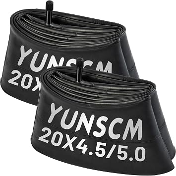 2-PCS 20" E-Bike Tubes 20x4.5 20x5.0 AV32mm Premium Butyl Rubber Inner Tubes 20" x 4.5" 20" x 5.0" Compatible with 20 X 4.5/5.0 Bike Bicycle Fat Tire Tubes Schrader Valve