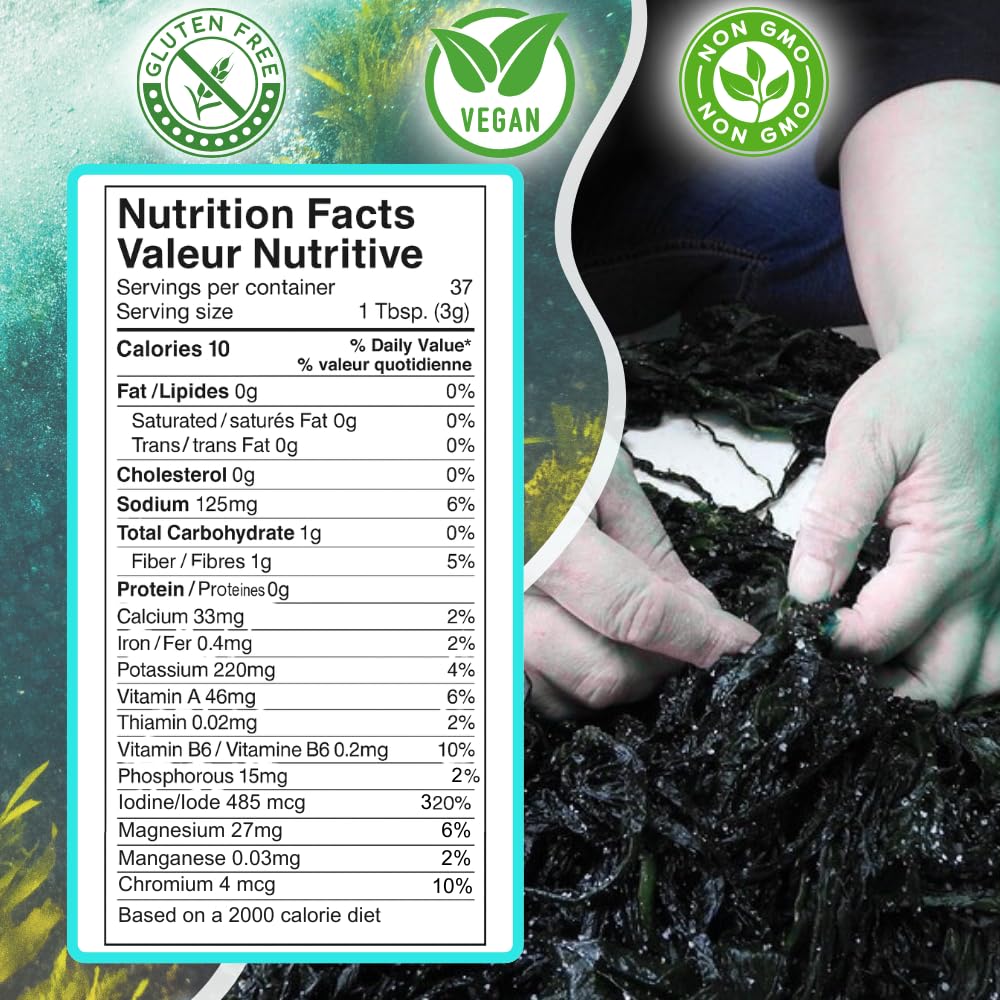 Ocean’s Balance - Whole Leaf Wakame - 1.5-Ounces (3-Pack) - Maine Coast Seaweed - Perfect for Keto, Paleo, Vegetarian and Vegan Diets. - Gluten Free - Atlantic Coast Sea Vegetables