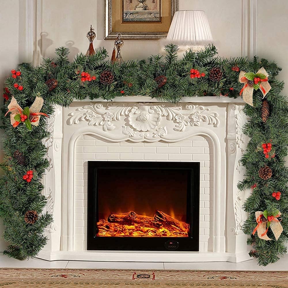 Christmas Garlands for Fireplaces Stairs, Xmas Tree Garden