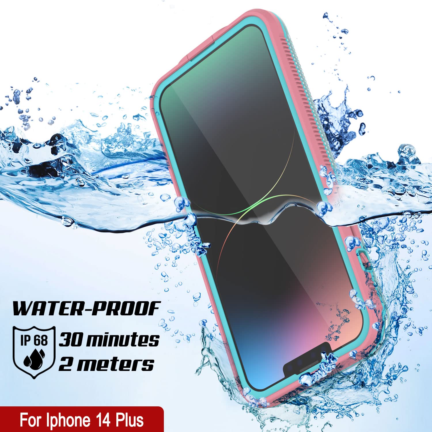 Punkcase Designed For IPhone 14 Pro Max Waterproof Case [Aqua Series] [Slim Fit] [IP68 Certified] [Shockproof] [Dirtproof] [Snowproof] Armor Cover For IPhone 14 Pro Max (2022) (6.7") [Pink