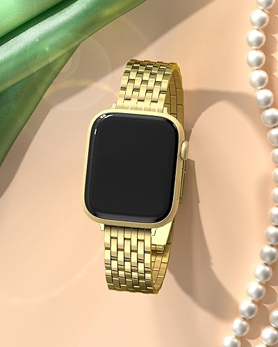 Miniatura 3 de TISIMO para Apple Watch Correa de 38 mm, 40 mm, 41 mm, 42 mm, 44 mm, 45 mm Series 9 8 7 6 5 4 3 2 1 SE SE2 para mujeres y hombres, Correa de metal