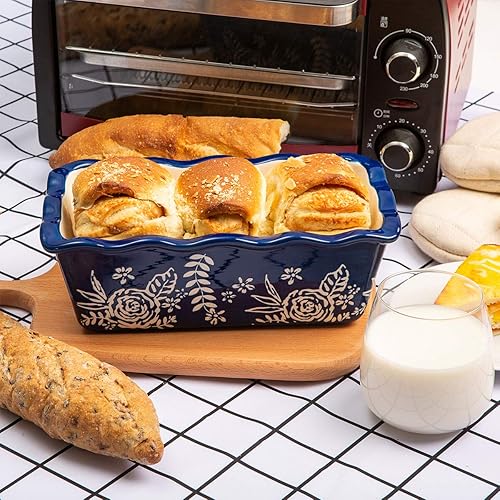 Miniatura 8 de Wisenvoy Molde para pan Pan Pan de cerámica para hornear Pinturas a mano Pan de carne Pan antiadherente Pan Pan Pan para hornear pan