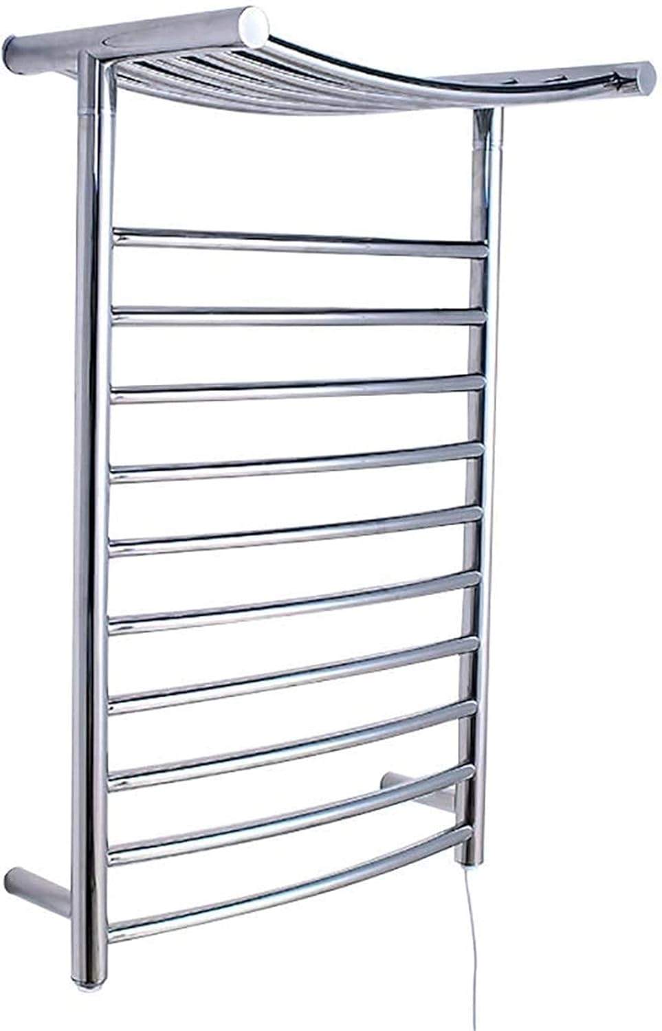 Heated Towel Rail Rails Towel Warmer Towel Heater Electric Towel Rack Waterproof Wall-Mounted 304 Stainless Steel Curved Towel Rack Home Bathroom Accessories (Color : Pluginwiring