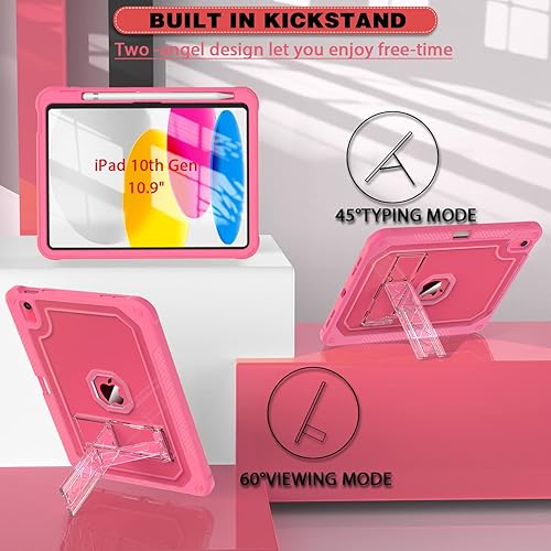 Miniatura 4 de Funda para iPad de 10 generación de 10.9 pulgadas 2022, resistente a los golpes con soporte para lápices, 10.9 pulgadas, funda translúcida de 10.9