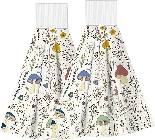 Miniatura 17 de Toallas de mano retro de los años 70 para cocina, diseño de margaritas, estilo bohemio, de secado rápido, con lazo, 2 unidades, para baño, baño,