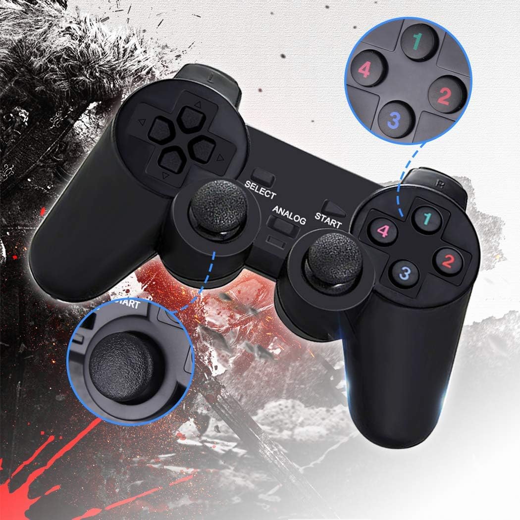 USB Wired Joystick Gamepad Gaming Pad Controller With Double Vibration Feedback Motors for PC Computer Laptop Window (Black)