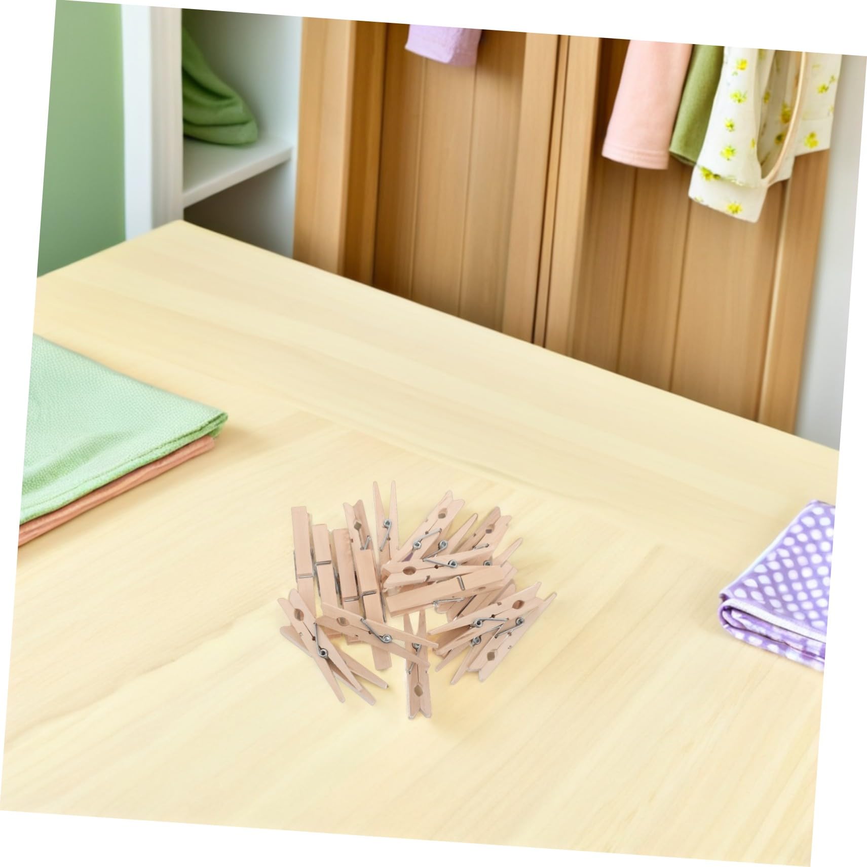 BESTYASH 150 Mollette in Legno per Foto e Bucato, Mini Mollette Multifunzionali per Abbigliamento, Artigianato e Scrapbooking