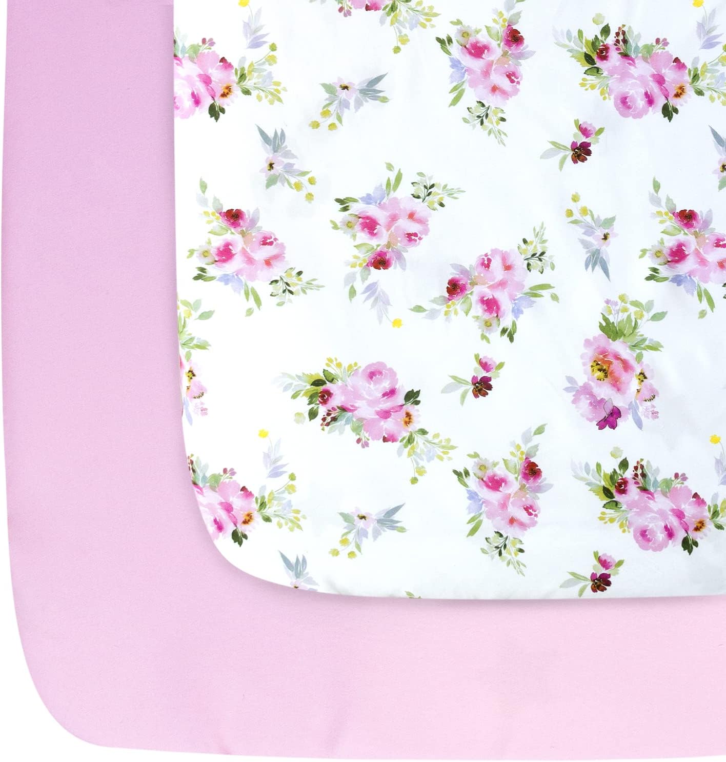 Pack and Play Sheets/ Mini Crib Sheets Girl, Stretchy Pack n Play Playard Fitted Sheet, Compatible with Graco Pack n Play, Soft and Breathable Material, Floral