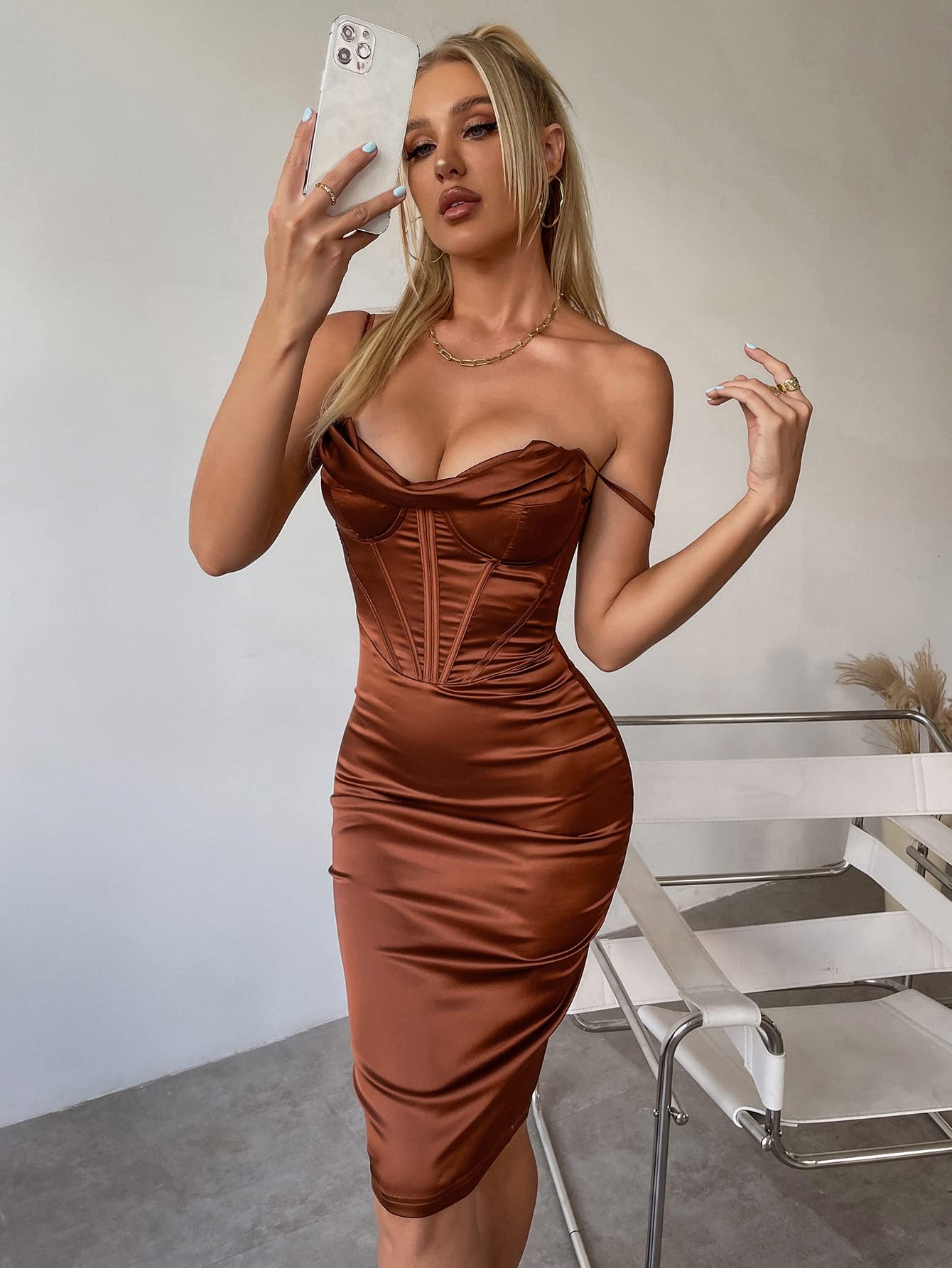 padded corset dress Sweetheart Neckline Lace Paneled Corset Style Padded Cami Maxi Dress