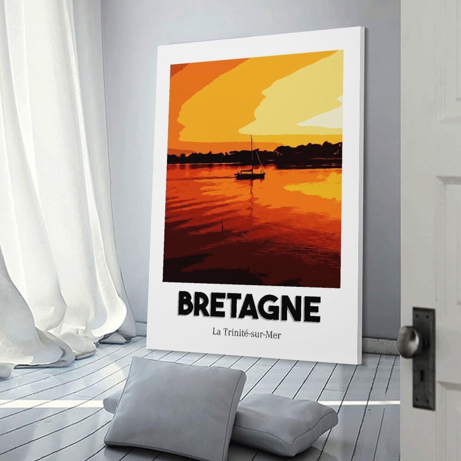 Junmoney Sunset in Britain Canvas Art Print 12x18inch(30x45cm), for Front Hall, Corridor Or Welcome Spaces, Home Artwork for First Impressions