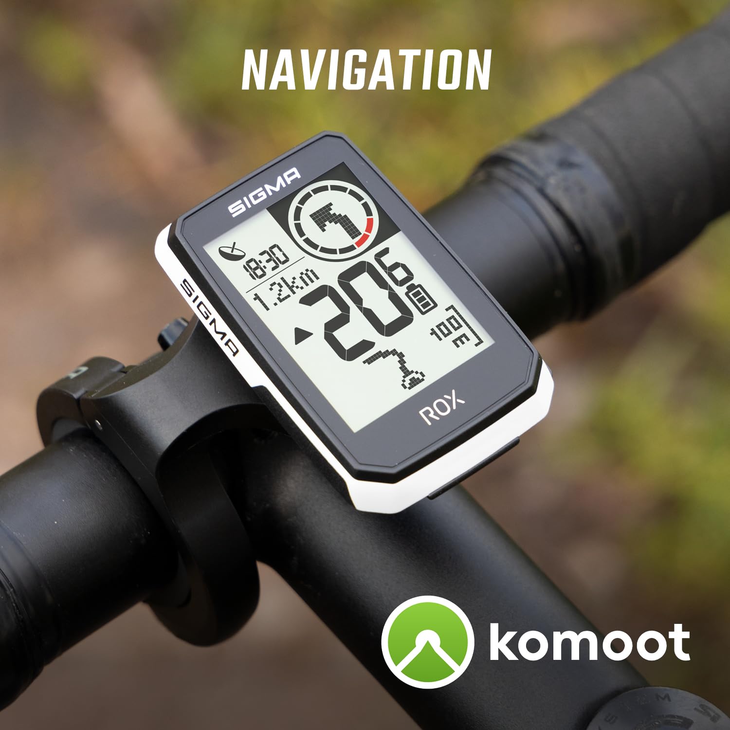 SIGMA ROX 2.0 ENDURANCE Bianco | 26h di durata della batteria | computer da bici wireless | GPS e navigazione incluso OVERCLAMP Butler | navigazione GPS outdoor | compatibile con le e-bike
