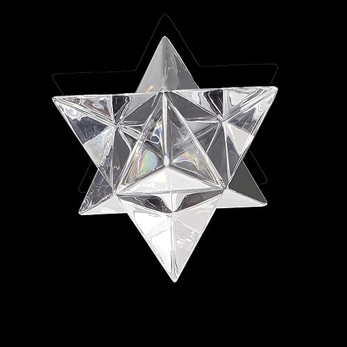 A Ayurveda americano hecho a mano 3D acrílico plexiglás o cobre Merakaba Estrella Geometría Sagrada Estrella de David Crystal Reiki Energy Healing