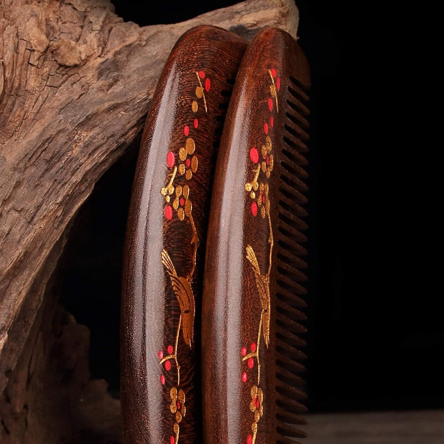 Wooden Comb Hair Real Natural Sandalwood Wooden Comb Anti Static Wood for Detangling or Dry Curly, Thick, Wavy, or Straight Hair Hair Comb