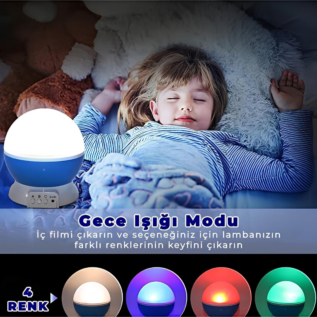 Jouis Gece Lambası Star Master Masa Lambası, Gökyüzü Projeksiyon Gece Lambası, Yıldızlı Gece Lambası, Dekoratif ve Şık Tasarım (Pembe)