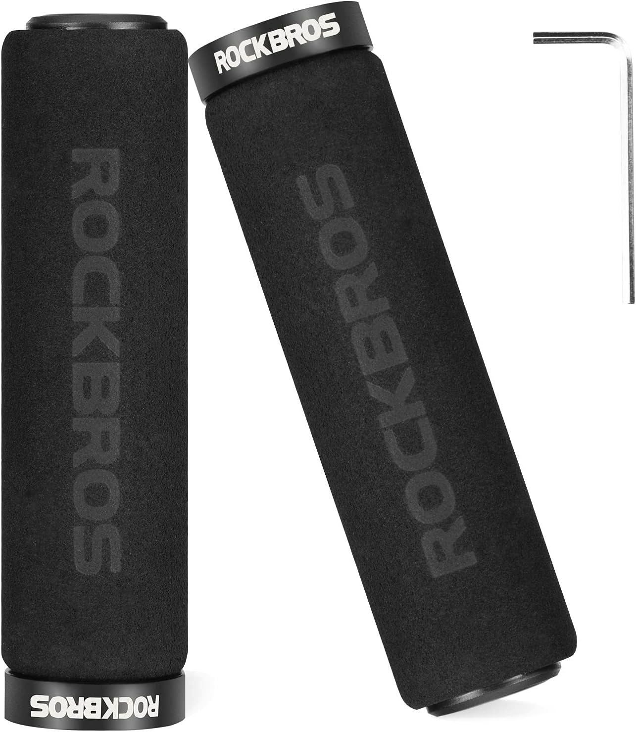 ROCKBROS Bike Grips Foam Single Lock on Bicycle Handle Bar Soft Non-Slip Bike Handle Grips Replacement for BMX Mountain MTB Beach Cruiser Scooter Folding Bike Hand Grip Comfortable Ergonomic